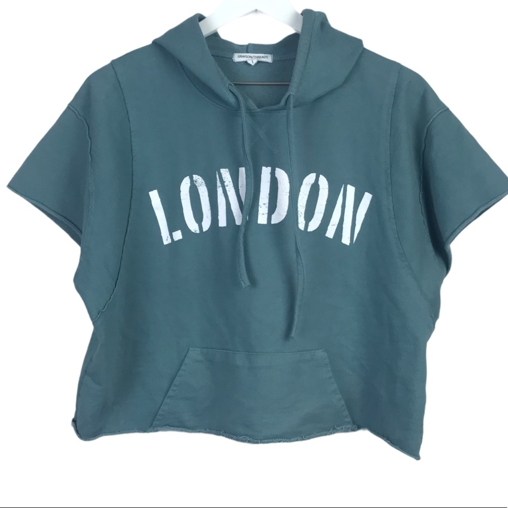 Grayson Threads London Cropped Graphic Hoodie L